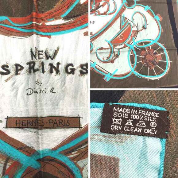 HERMES Authentic Blue Silk Scarf - Picture 3 of 3